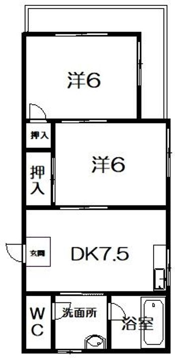 メゾンドフルール生駒壱番館の間取り