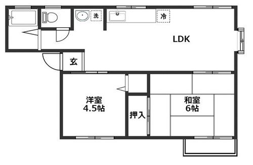兵庫県姫路市勝原区朝日谷(アパート)の賃貸物件の間取り