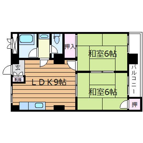 大阪府吹田市樫切山(マンション)の賃貸物件の間取り