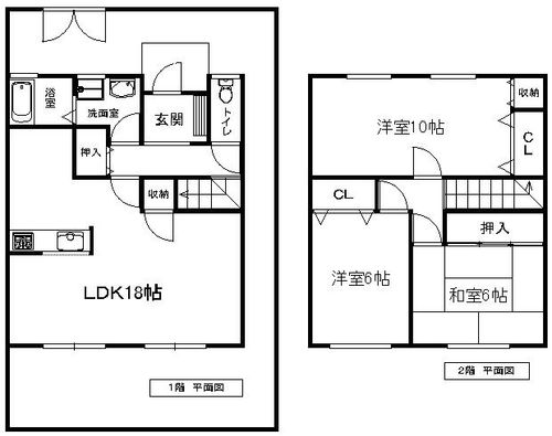 大阪府箕面市桜井1丁目(テラスハウス)の賃貸物件の間取り