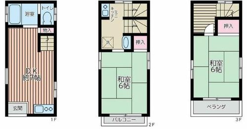 兵庫県神戸市中央区東雲通2丁目(一戸建)の賃貸物件の間取り