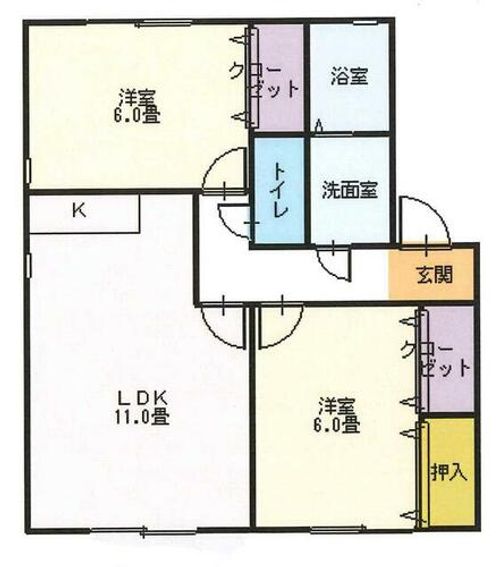 セジュール島崎102の間取り