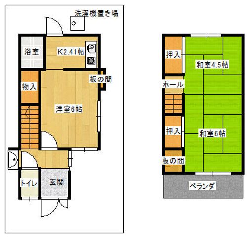 大阪府寝屋川市池田本町(一戸建)の賃貸物件の間取り