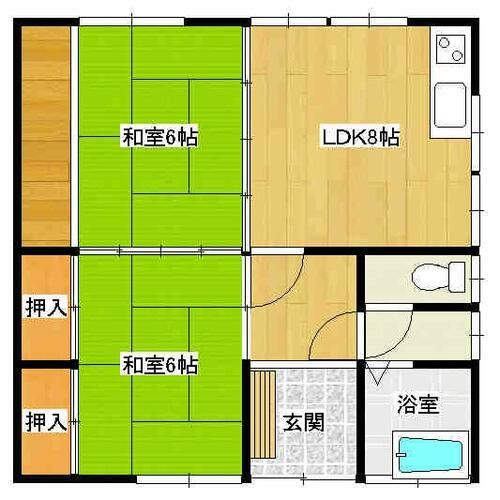 通町荻野ハイツA-2の間取り