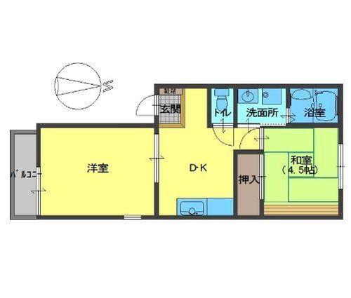 逆瀬台ハイツ102の間取り