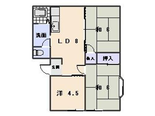 兵庫県相生市双葉2丁目(アパート)の賃貸物件の間取り
