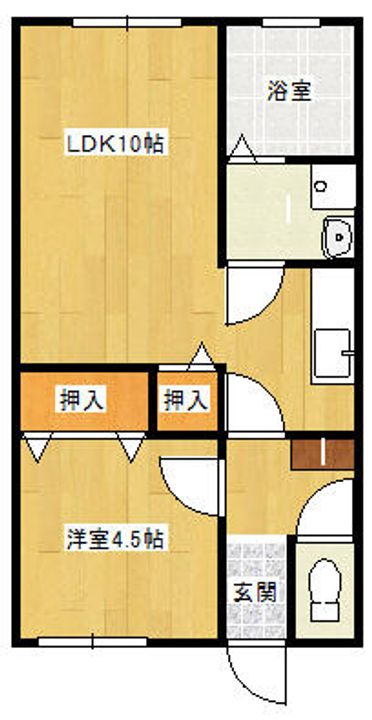 グランブルー吉富 B棟の間取り