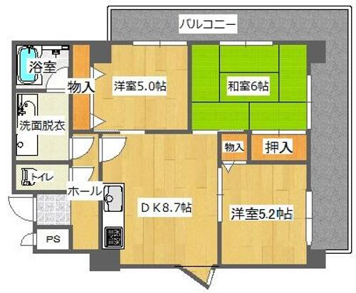 奈良県奈良市西大寺栄町(マンション)の賃貸物件の間取り
