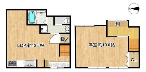 大阪府大阪市北区本庄西1丁目(一戸建)の賃貸物件の間取り