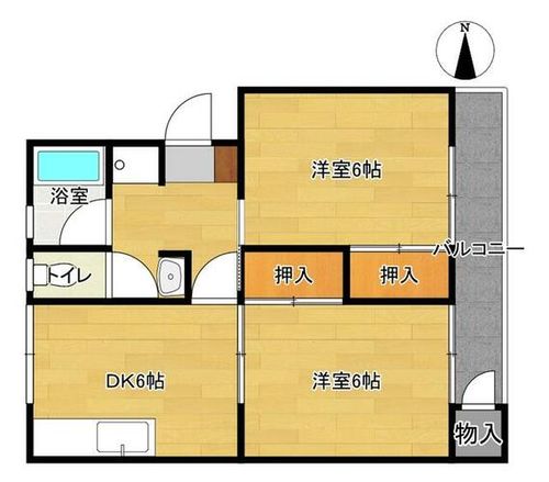 如水苑ハイツ105の間取り