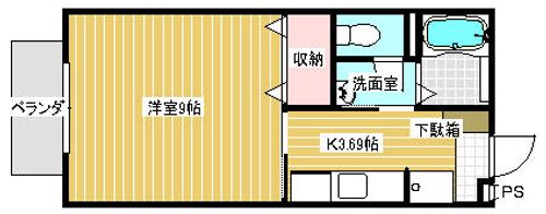 福岡県北九州市戸畑区一枝4丁目(アパート)の賃貸物件203の間取り