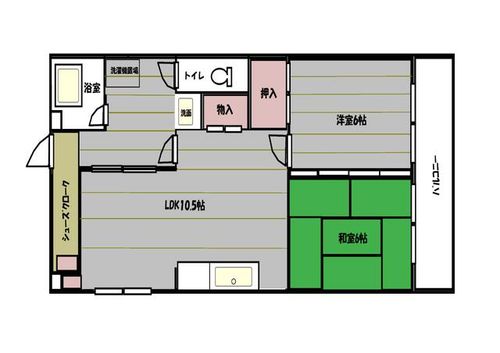 福岡県北九州市小倉北区片野3丁目(マンション)の賃貸物件の間取り