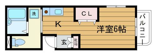 大阪府吹田市高城町(マンション)の賃貸物件の間取り