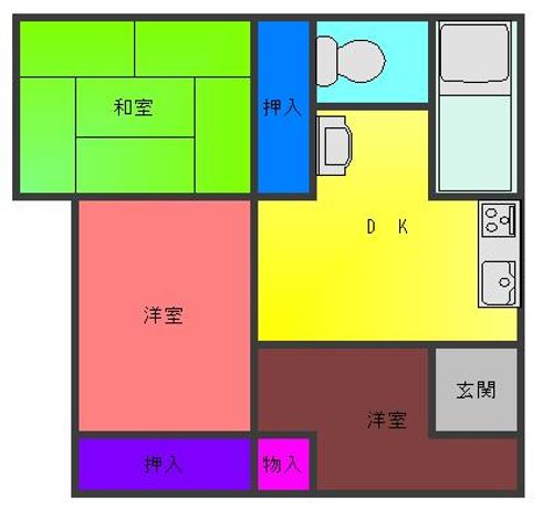 徳永ハイツ101の間取り