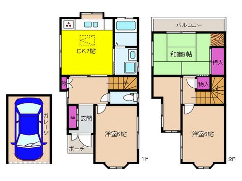 兵庫県神戸市灘区赤松町2丁目(一戸建)の賃貸物件の間取り