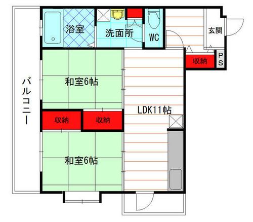 ヴィラ秋月701の間取り
