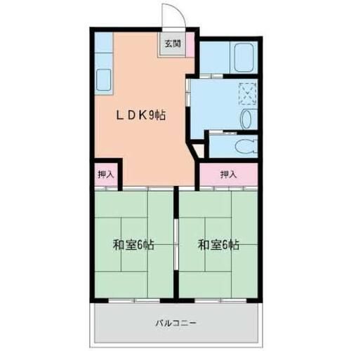 福岡県北九州市小倉北区三萩野2丁目(マンション)の賃貸物件の間取り