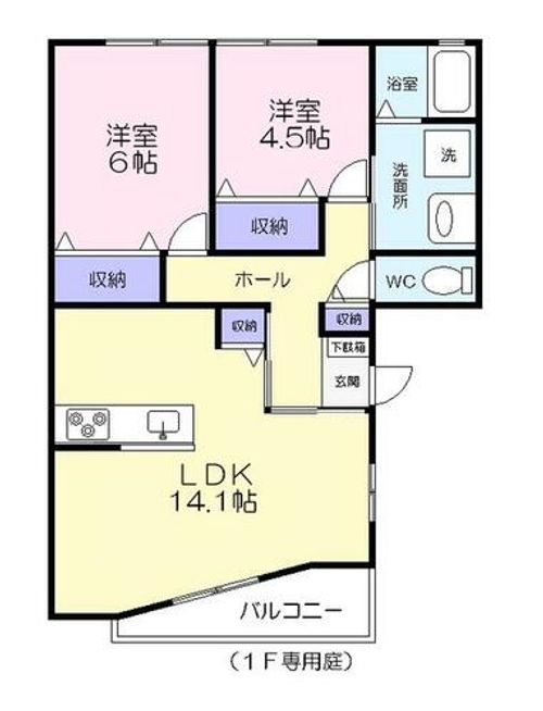 愛知県豊川市御津町御馬塩入(アパート)の賃貸物件の間取り