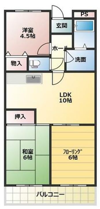 兵庫県神戸市灘区徳井町1丁目(マンション)の賃貸物件の間取り