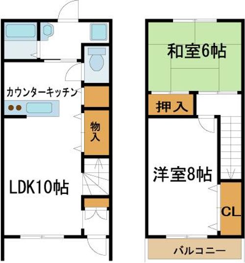 兵庫県姫路市飾磨区中島3丁目(アパート)の賃貸物件の間取り