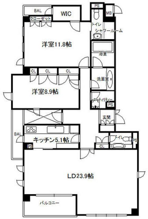 パレス帝塚山の間取り