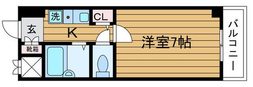 大阪府吹田市山手町1丁目(マンション)の賃貸物件の間取り