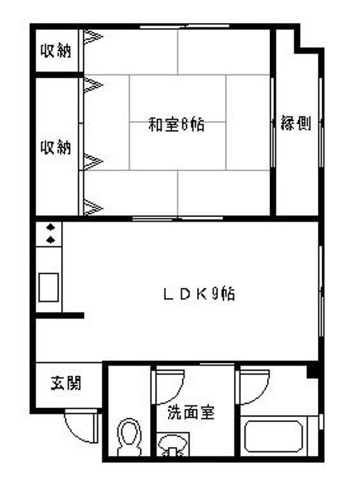 福岡県北九州市小倉北区木町2丁目(マンション)の賃貸物件の間取り