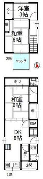 兵庫県姫路市野里慶雲寺前町(一戸建)の賃貸物件の間取り