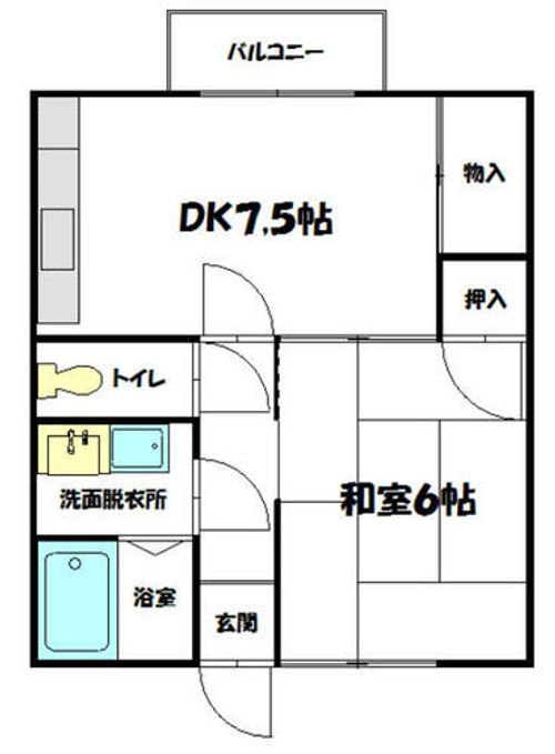 兵庫県姫路市大津区新町2丁目(アパート)の賃貸物件の間取り