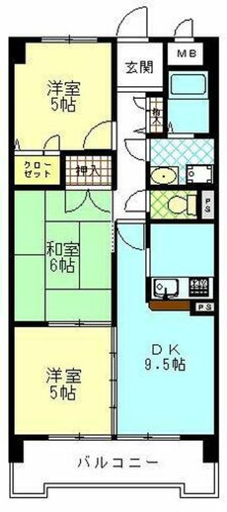 愛知県名古屋市緑区平手北1丁目(マンション)の賃貸物件の間取り