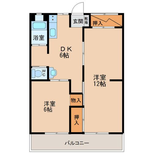 大坪ユートピア205の間取り