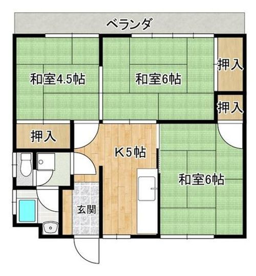 福岡県大牟田市南船津町4丁目(一戸建)の賃貸物件の間取り