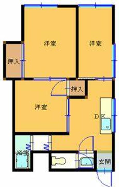 福岡県北九州市小倉北区大畠1丁目(アパート)の賃貸物件の間取り