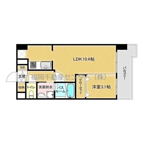 福岡県福岡市博多区吉塚6丁目(マンション)の賃貸物件の間取り