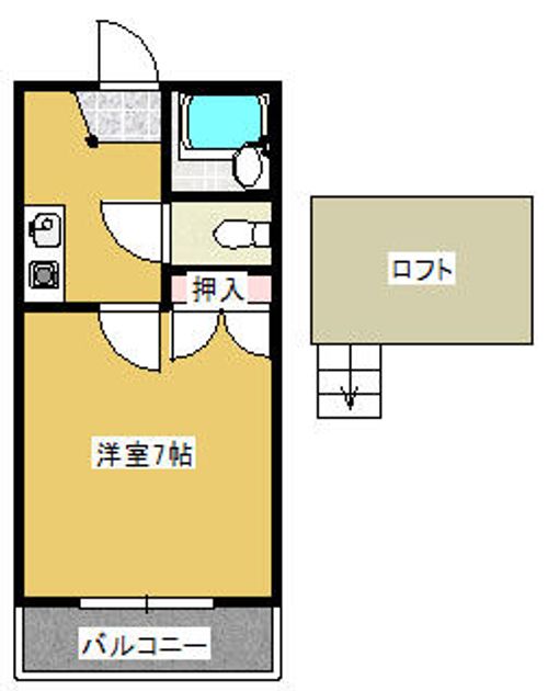 大阪府門真市野里町(アパート)の賃貸物件の間取り