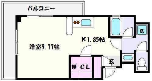 兵庫県神戸市東灘区住吉本町1丁目(マンション)の賃貸物件の間取り