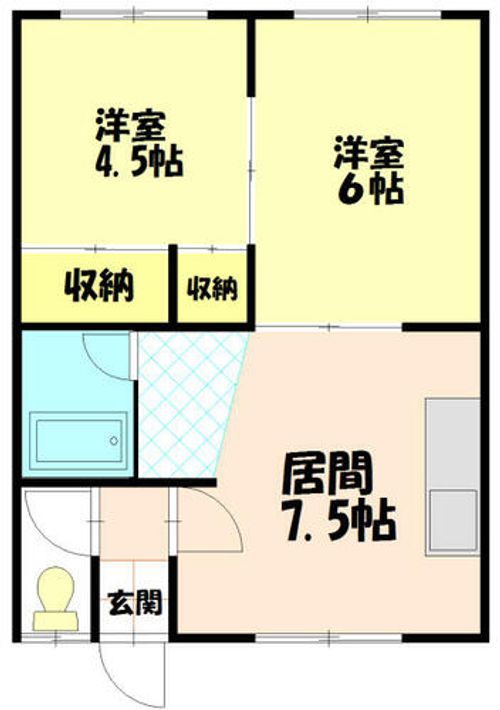 北海道岩見沢市南町四条1丁目(アパート)の賃貸物件の間取り