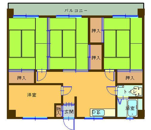 福岡県北九州市小倉北区泉台3丁目(マンション)の賃貸物件の間取り