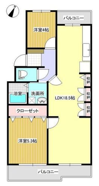 福岡県北九州市八幡西区上上津役3丁目(マンション)の賃貸物件の間取り