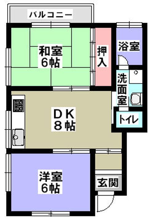 八木ハイツの間取り