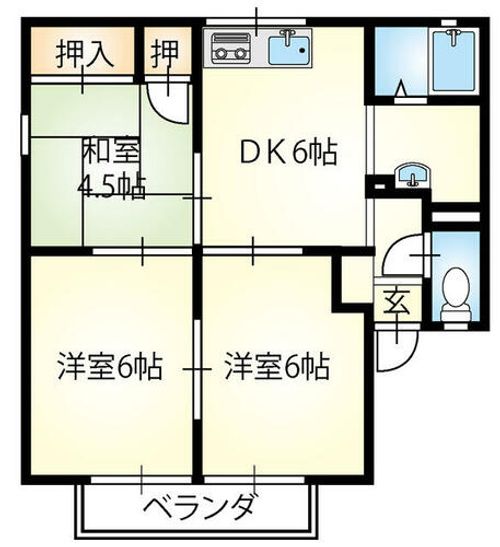 和歌山県和歌山市園部(アパート)の賃貸物件の間取り