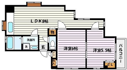 兵庫県神戸市東灘区御影本町2丁目(マンション)の賃貸物件の間取り