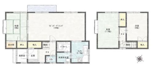 北海道岩見沢市幌向南四条1丁目(一戸建)の賃貸物件の間取り
