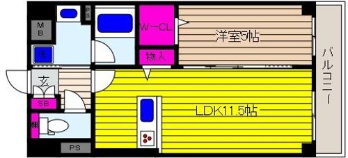 兵庫県神戸市東灘区御影塚町3丁目(マンション)の賃貸物件の間取り