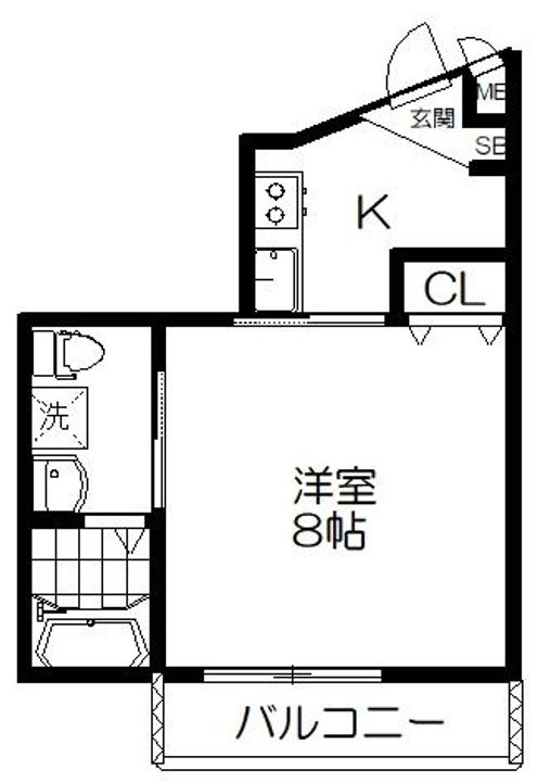 京都府京都市山科区大宅古海道町(アパート)の賃貸物件の間取り