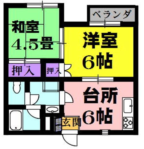プチパレス日夏 A棟の間取り