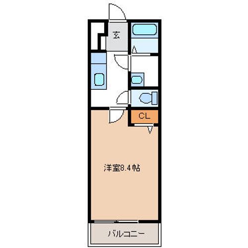 京都府長岡京市長岡1丁目(マンション)の賃貸物件の間取り