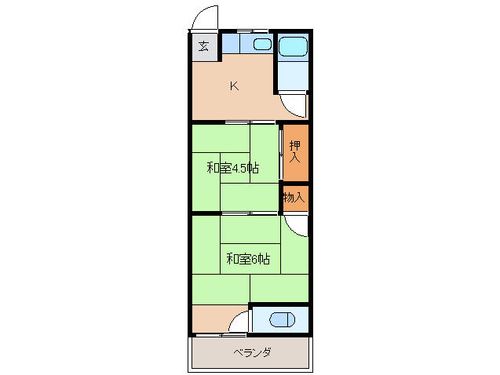 兵庫県加古川市加古川町溝之口(アパート)の賃貸物件の間取り