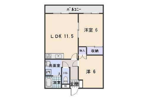 兵庫県たつの市揖保川町山津屋(マンション)の賃貸物件の間取り