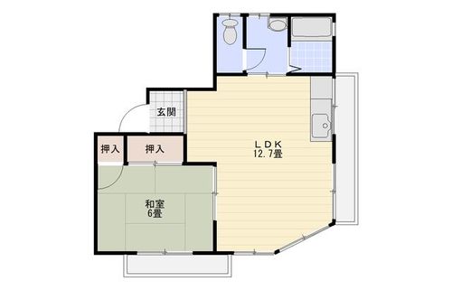 大阪府交野市私部西2丁目(マンション)の賃貸物件の間取り